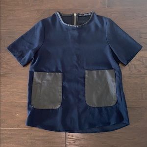 Zara blouse with leather deatails